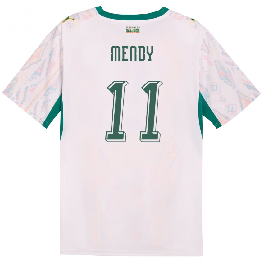 ילדים סנגל ויקטור מנדי #11 לבן ירוק צהוב ג'רזי ביתית 26-28 חולצה קצרה