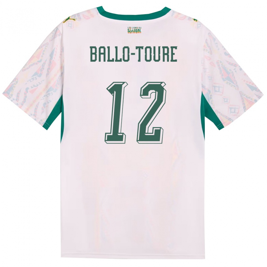 ילדים סנגל פודה באלו-טורה #12 לבן ירוק צהוב ג'רזי ביתית 26-28 חולצה קצרה