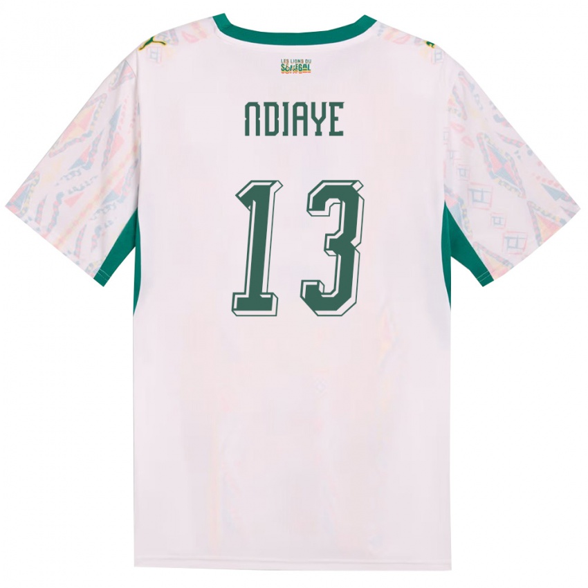 ילדים סנגל אילימאן נדיאיי #13 לבן ירוק צהוב ג'רזי ביתית 26-28 חולצה קצרה