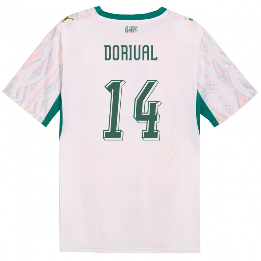 ילדים סנגל פייר אנטואן דיאטה דוריבאל #14 לבן ירוק צהוב ג'רזי ביתית 26-28 חולצה קצרה