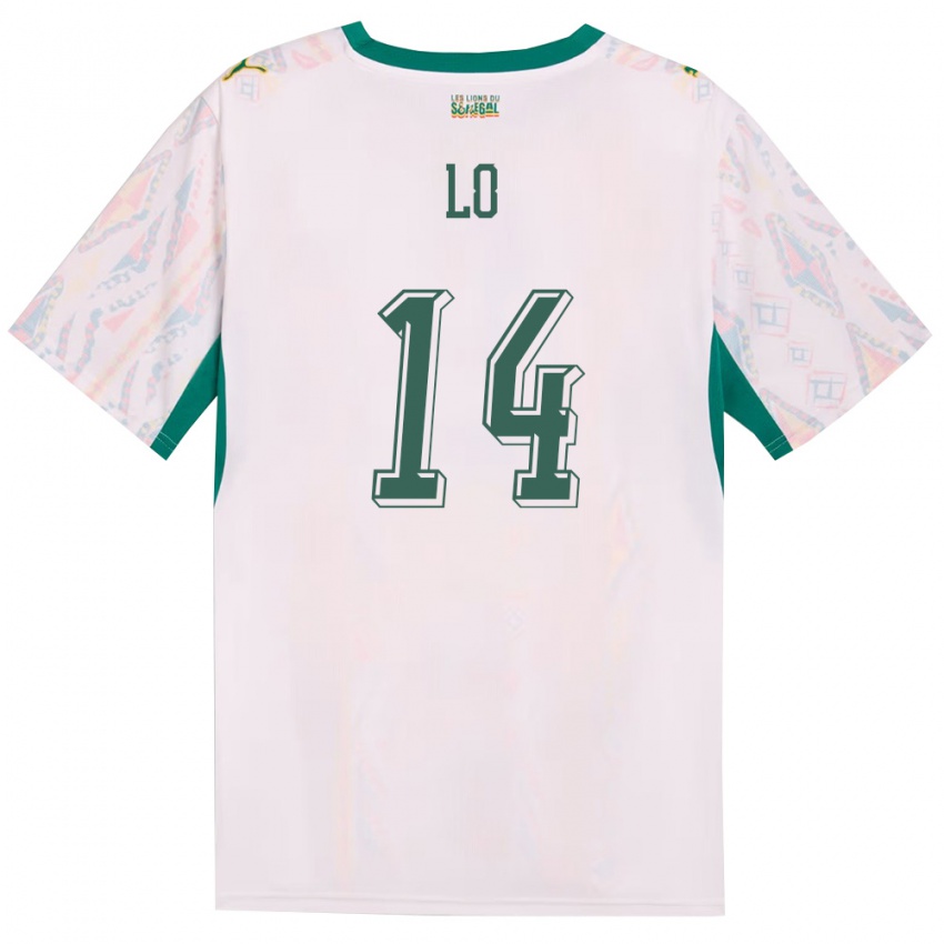 ילדים סנגל Malick Lo #14 לבן ירוק צהוב ג'רזי ביתית 26-28 חולצה קצרה