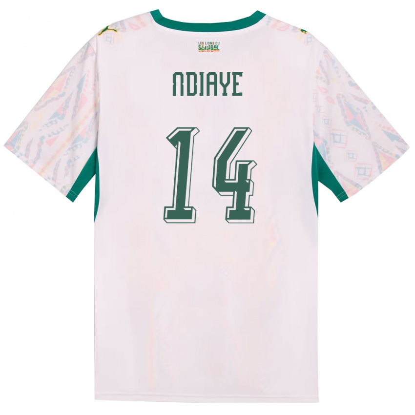 ילדים סנגל סלימטה נדיאיי #14 לבן ירוק צהוב ג'רזי ביתית 26-28 חולצה קצרה