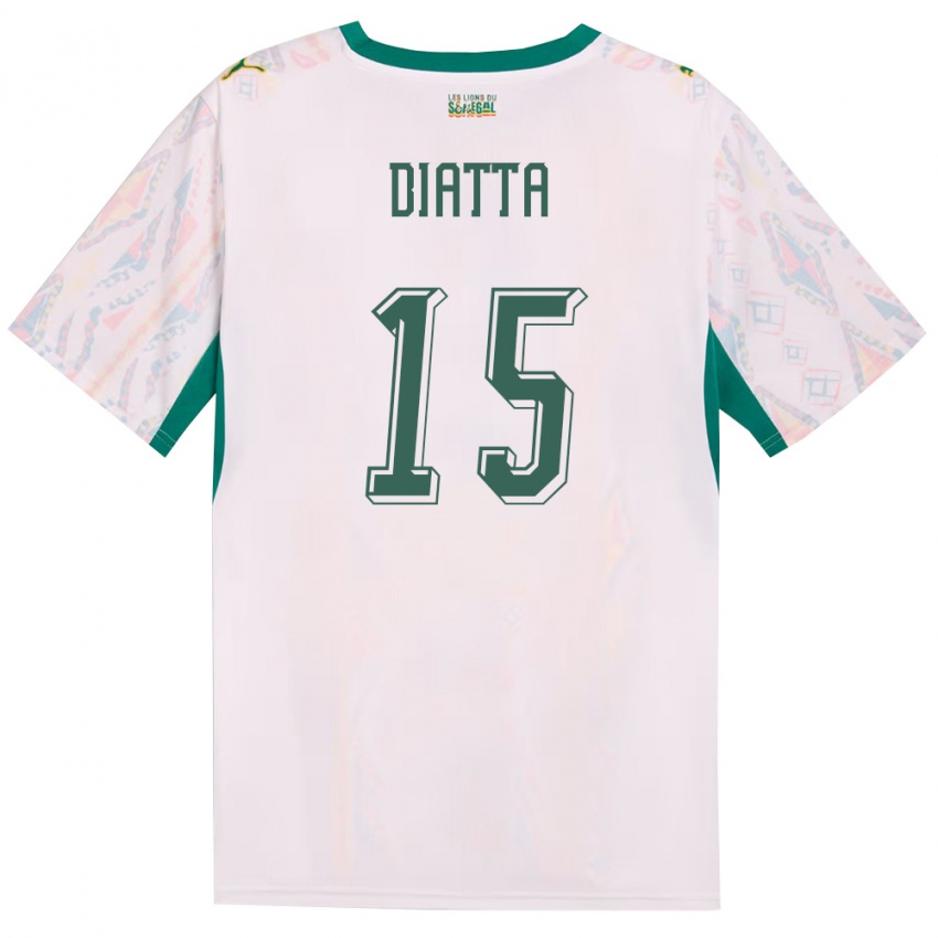 ילדים סנגל קרפין דיאטה #15 לבן ירוק צהוב ג'רזי ביתית 26-28 חולצה קצרה