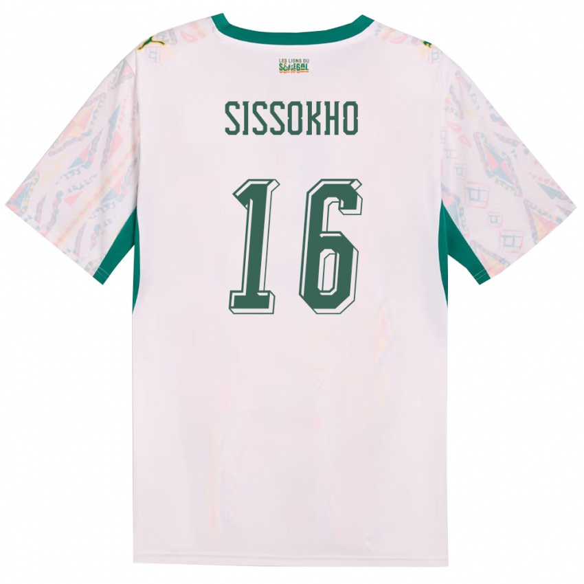 ילדים סנגל מוחמד סיסוקו #16 לבן ירוק צהוב ג'רזי ביתית 26-28 חולצה קצרה