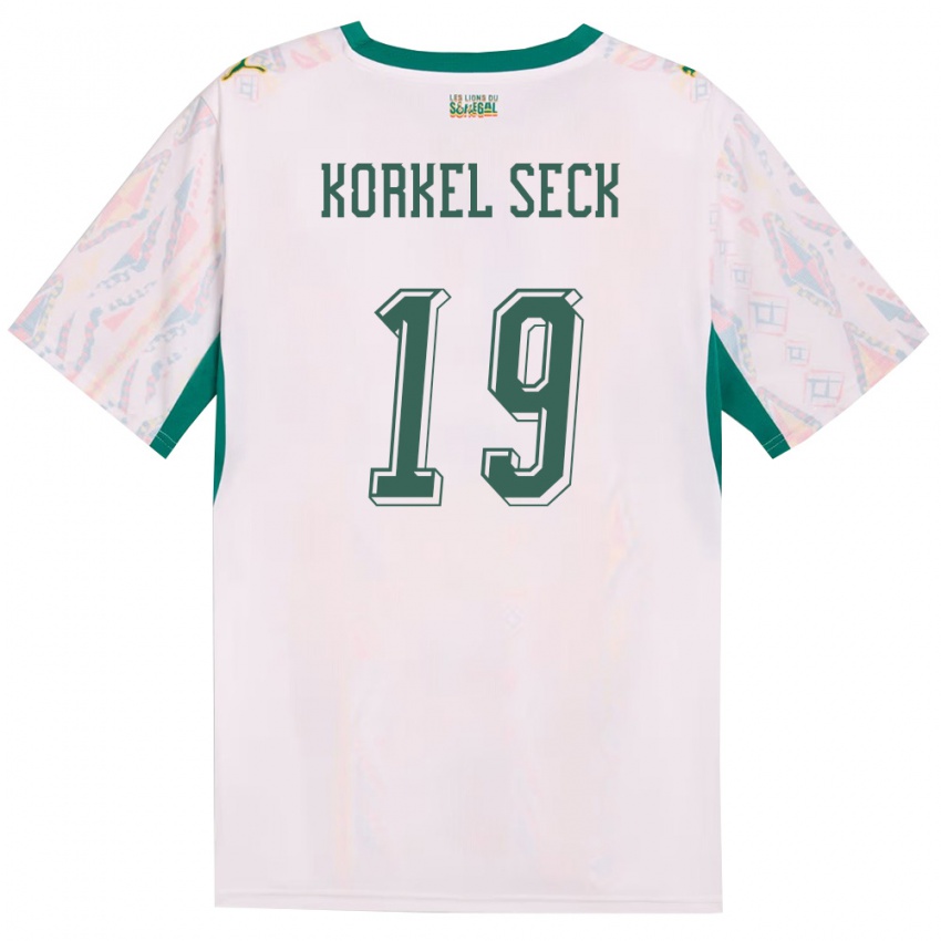 ילדים סנגל בינתה קורקל סק #19 לבן ירוק צהוב ג'רזי ביתית 26-28 חולצה קצרה