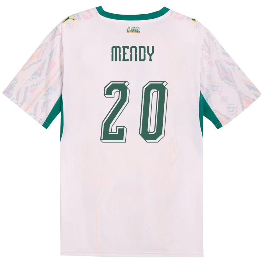 ילדים סנגל אטיין מנדי #20 לבן ירוק צהוב ג'רזי ביתית 26-28 חולצה קצרה