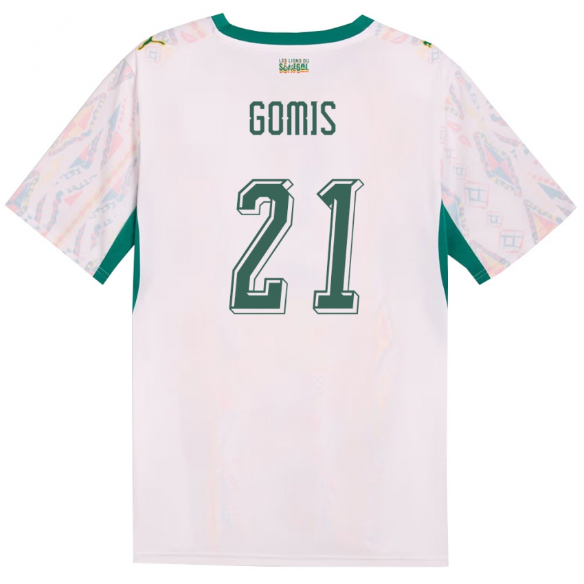 ילדים סנגל Norbert Gomis #21 לבן ירוק צהוב ג'רזי ביתית 26-28 חולצה קצרה