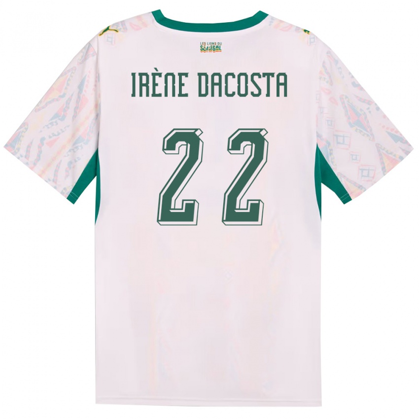 ילדים סנגל גלדיס איירין דקוסטה #22 לבן ירוק צהוב ג'רזי ביתית 26-28 חולצה קצרה