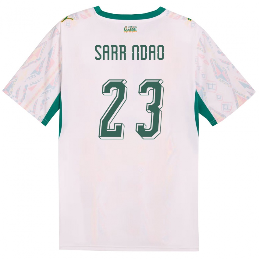 ילדים סנגל Alioune Sarr Ndao #23 לבן ירוק צהוב ג'רזי ביתית 26-28 חולצה קצרה