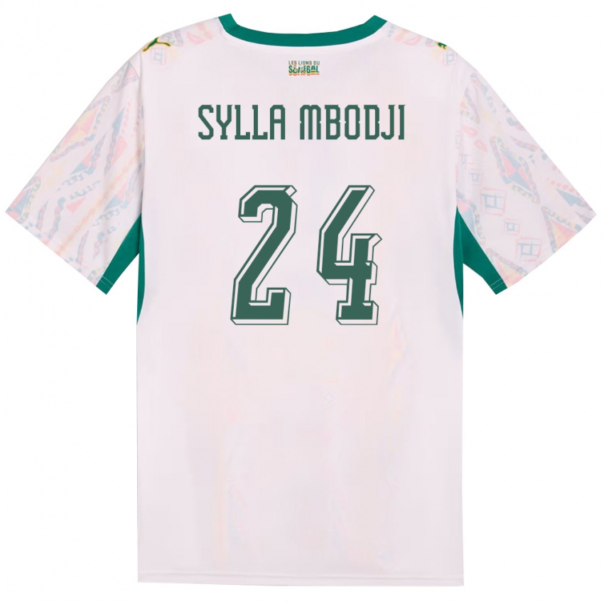 ילדים סנגל קומבה סילה אמבודג׳י #24 לבן ירוק צהוב ג'רזי ביתית 26-28 חולצה קצרה