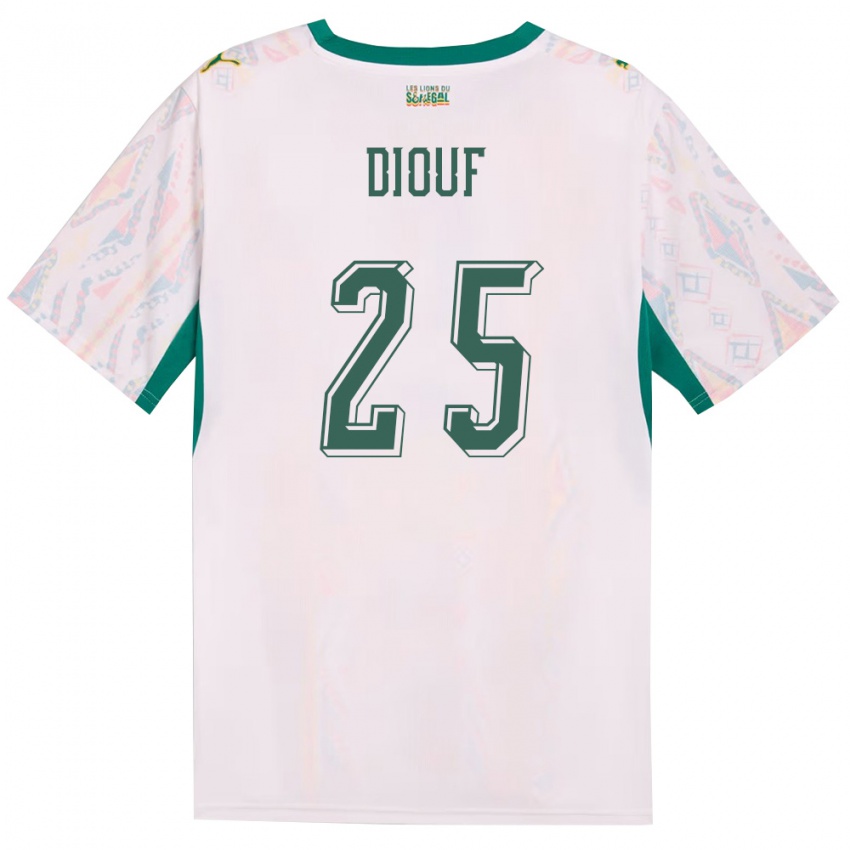 ילדים סנגל אל האג׳י מאליק דיוף #25 לבן ירוק צהוב ג'רזי ביתית 26-28 חולצה קצרה