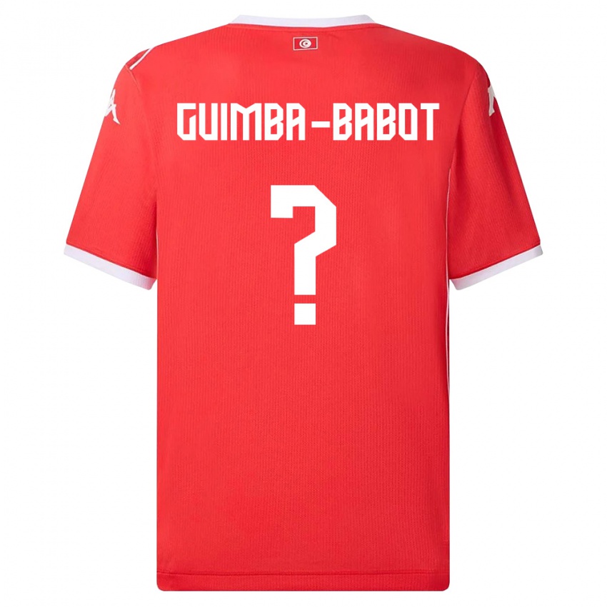 ילדים תוניסיה Khays Guimba-Babot #0 אדום לבן ג'רזי ביתית 26-28 חולצה קצרה