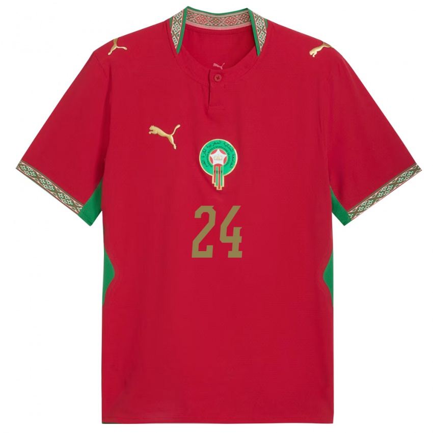 ילדים מָרוֹקוֹ סופיה בופטיני #24 אדום ירוק לבן ג'רזי ביתית 26-28 חולצה קצרה