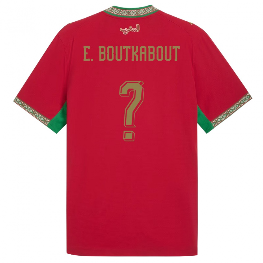 ילדים מָרוֹקוֹ Saïf-Eddine Boutkabout #0 אדום ירוק לבן ג'רזי ביתית 26-28 חולצה קצרה