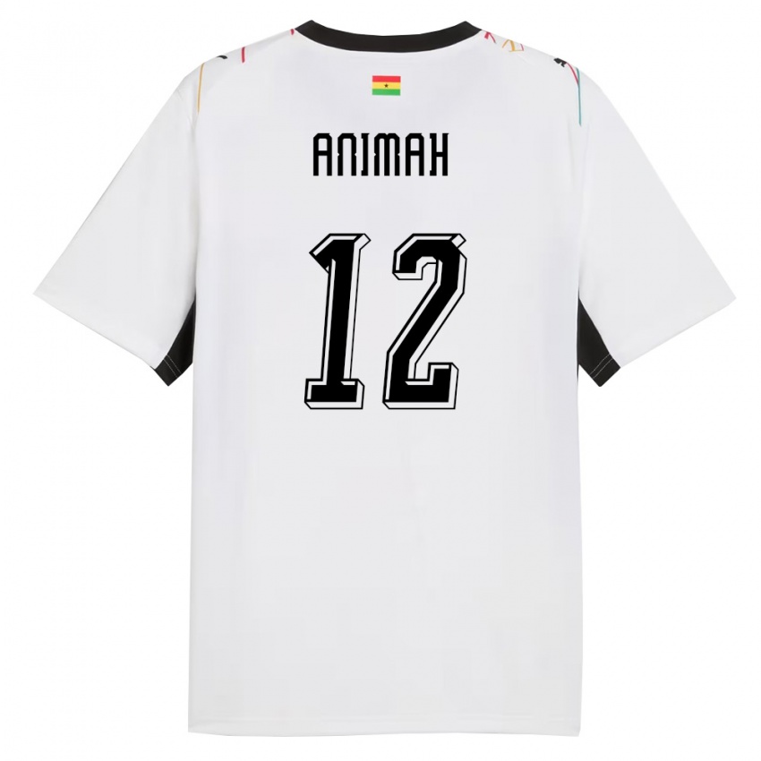 ילדים גאנה גרייס אנימה #12 לבן שחור צהוב ג'רזי ביתית 26-28 חולצה קצרה