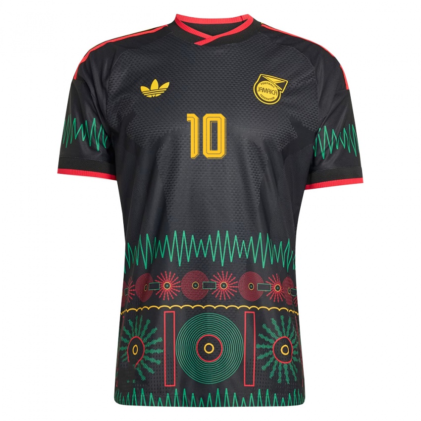 ילדים ג'מייקה קאהיים דיקסון #10 שחור אדום צהוב הרחק ג'רזי 26-28 חולצה קצרה ילדים ג'מייקה קאהיים דיקסון #10 שחור אדום צהוב הרחק ג'רזי 26-28 חולצה קצרה