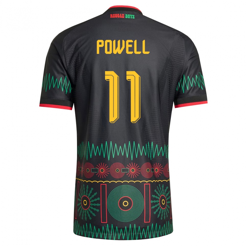 ילדים ג'מייקה Destiny Powell #11 שחור אדום צהוב הרחק ג'רזי 26-28 חולצה קצרה
