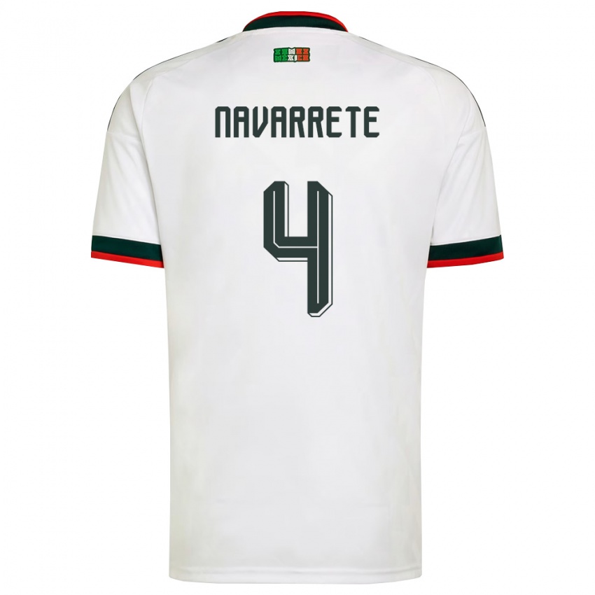 ילדים מקסיקו Luis Navarrete #4 לבן בורדו ירוק הרחק ג'רזי 26-28 חולצה קצרה