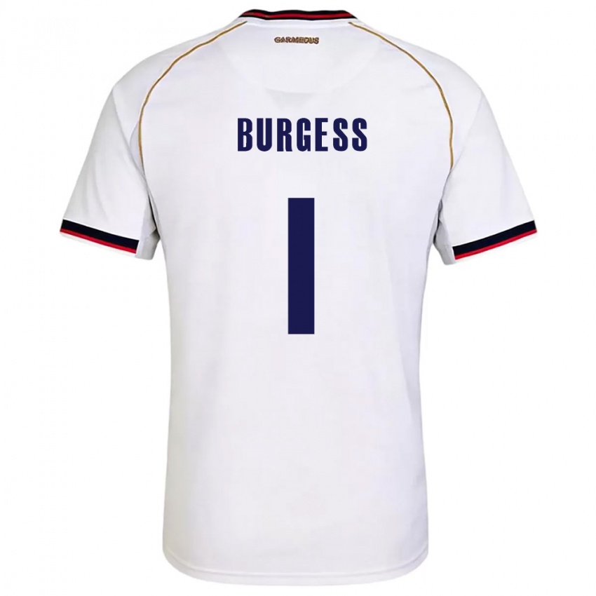 ילדים פנמה Cecilio Burgess #1 לבן אדום הרחק ג'רזי 26-28 חולצה קצרה