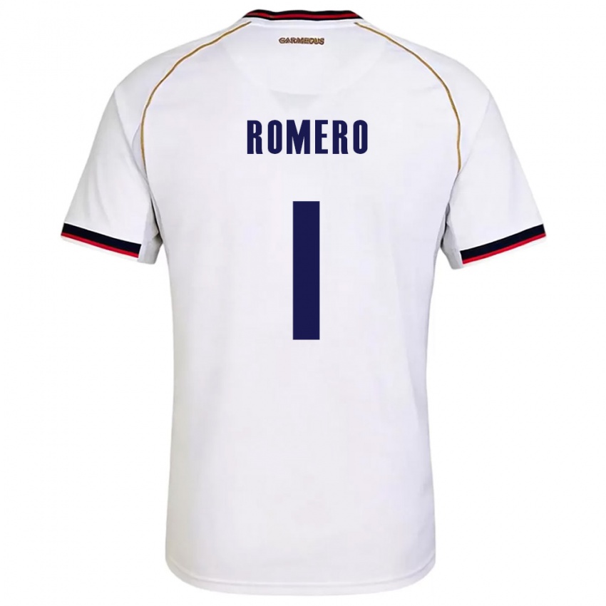 ילדים פנמה Manuel Romero #1 לבן אדום הרחק ג'רזי 26-28 חולצה קצרה