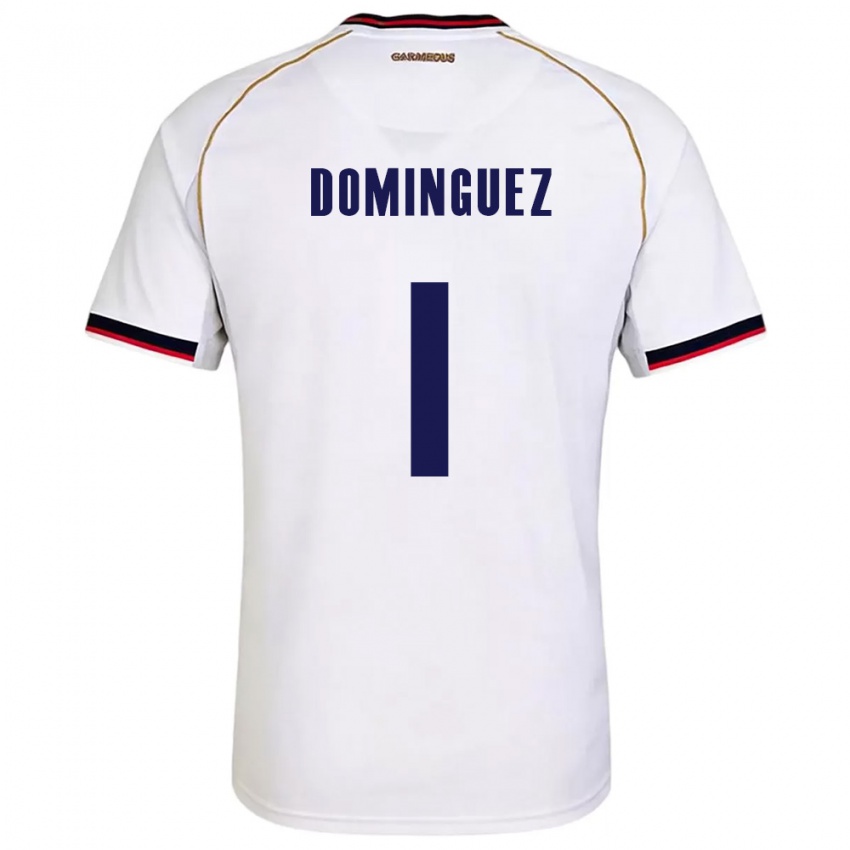 ילדים פנמה Valeska Domínguez #1 לבן אדום הרחק ג'רזי 26-28 חולצה קצרה