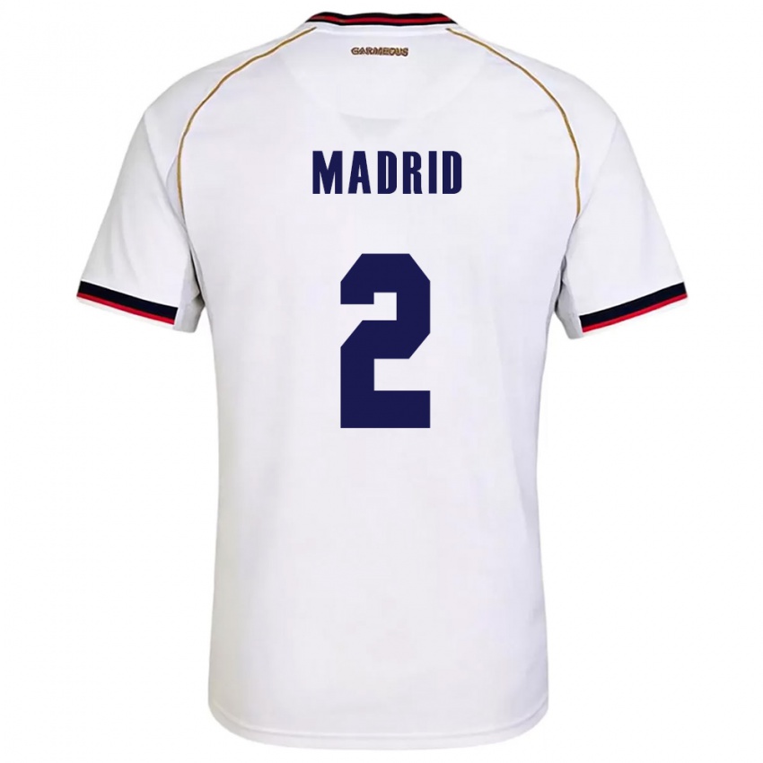 ילדים פנמה Dayane Madrid #2 לבן אדום הרחק ג'רזי 26-28 חולצה קצרה