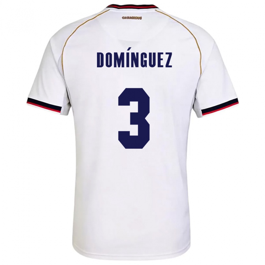 ילדים פנמה Stephen Domínguez #3 לבן אדום הרחק ג'רזי 26-28 חולצה קצרה
