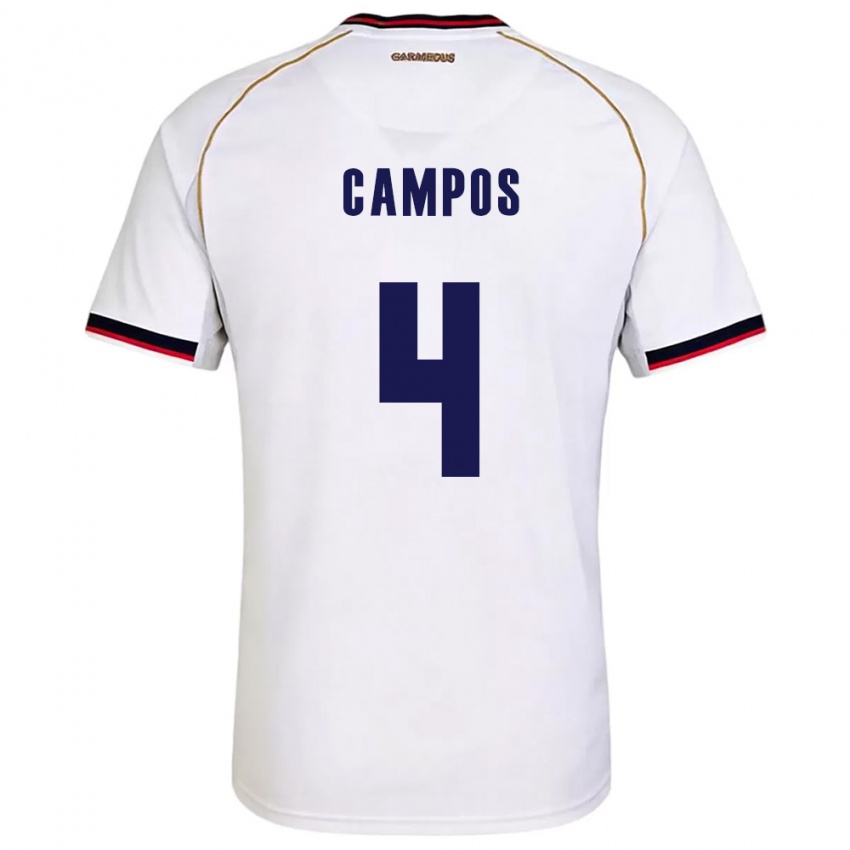 ילדים פנמה Oliver Campos #4 לבן אדום הרחק ג'רזי 26-28 חולצה קצרה