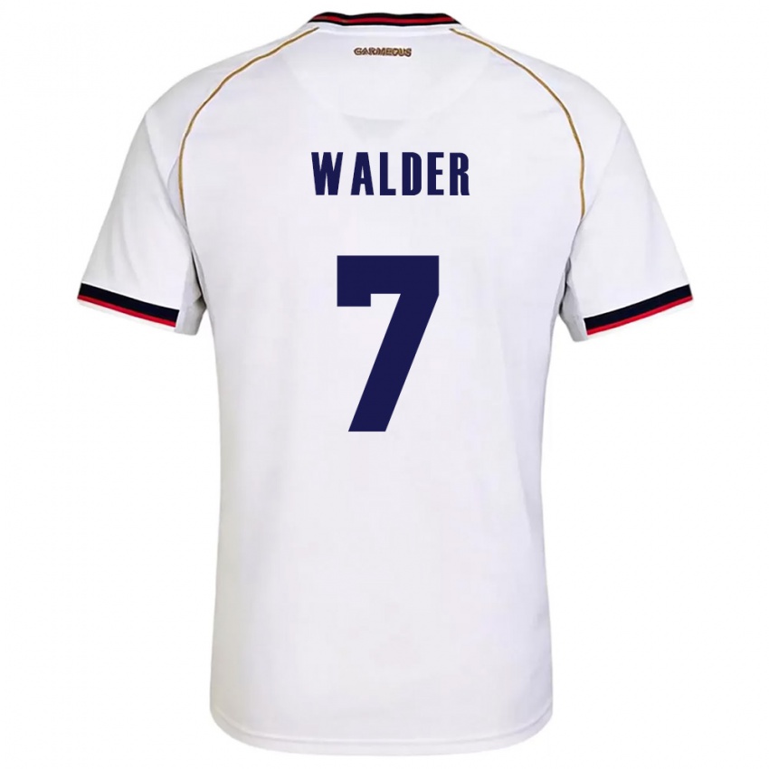 ילדים פנמה Kevin Walder #7 לבן אדום הרחק ג'רזי 26-28 חולצה קצרה