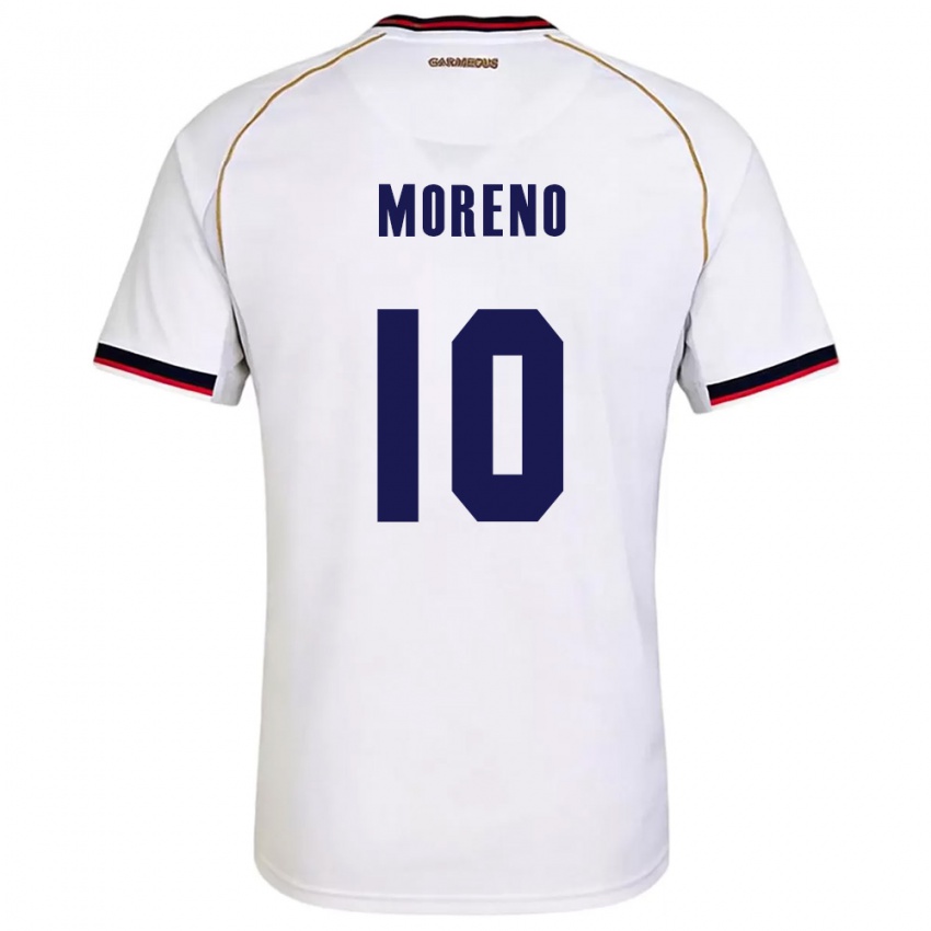 ילדים פנמה Éric Moreno #10 לבן אדום הרחק ג'רזי 26-28 חולצה קצרה