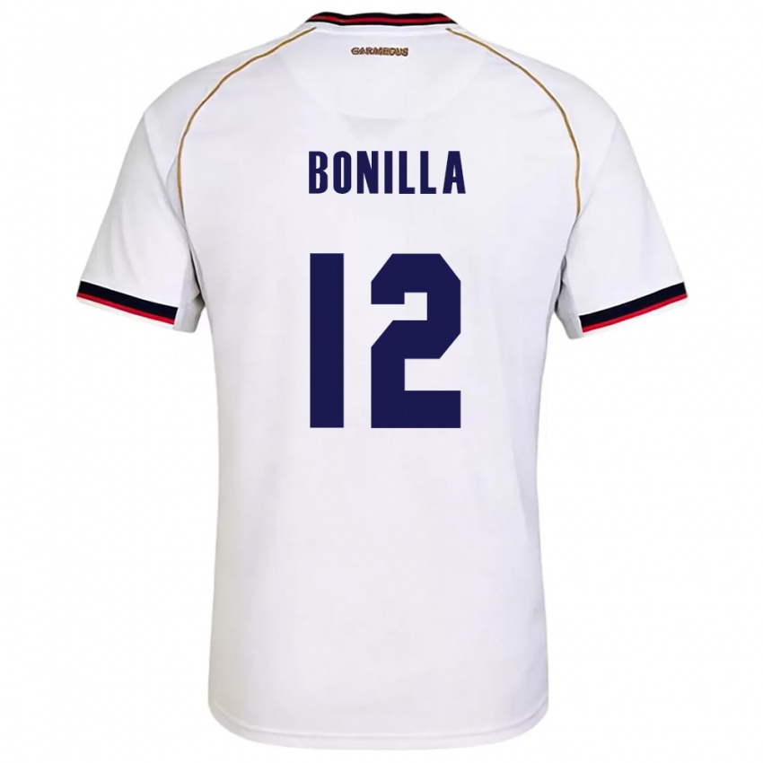 ילדים פנמה David Bonilla #12 לבן אדום הרחק ג'רזי 26-28 חולצה קצרה