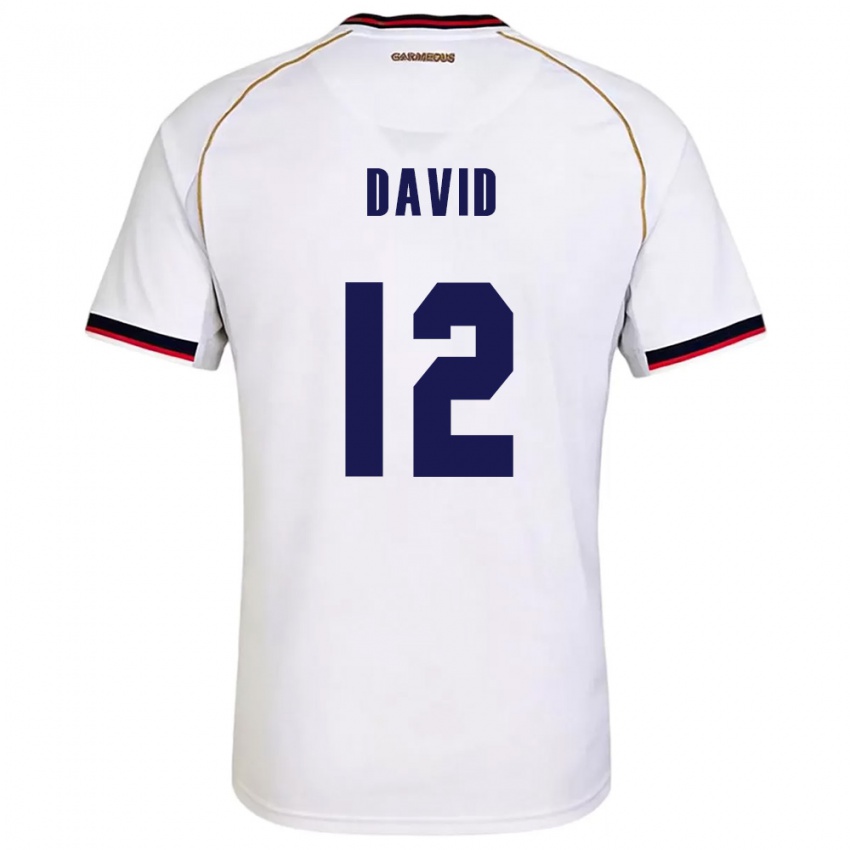 ילדים פנמה Said David #12 לבן אדום הרחק ג'רזי 26-28 חולצה קצרה