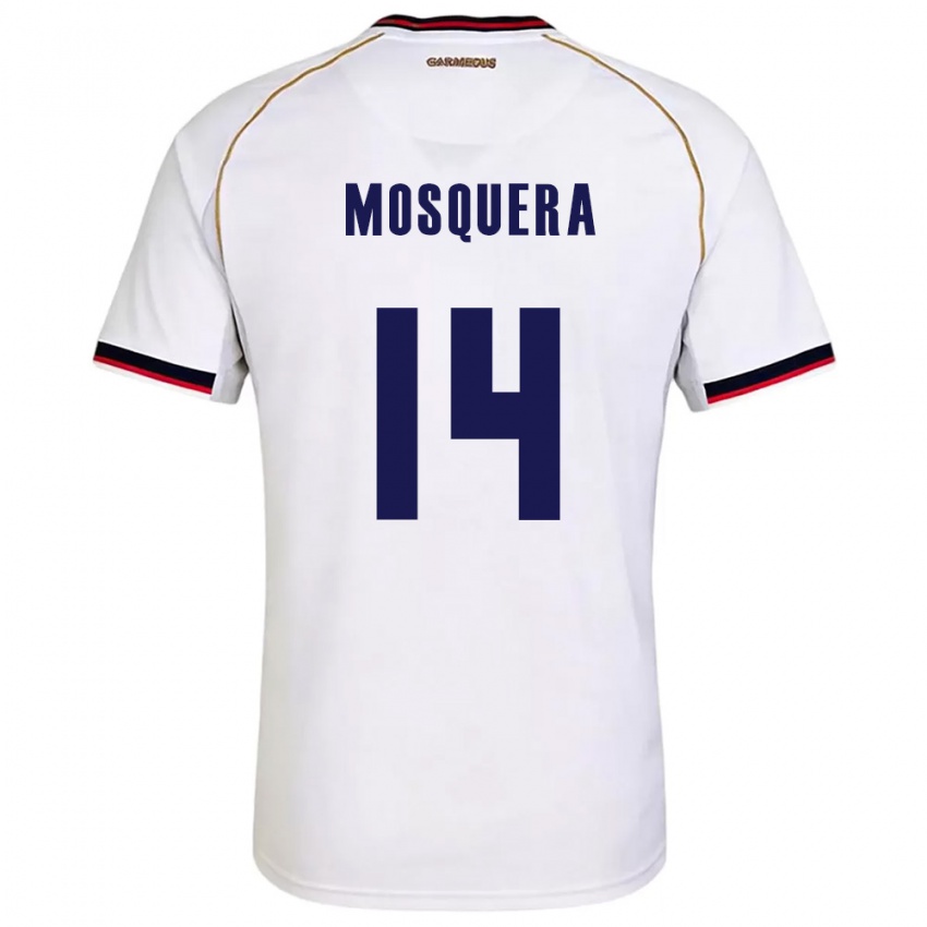 ילדים פנמה Aaron Mosquera #14 לבן אדום הרחק ג'רזי 26-28 חולצה קצרה