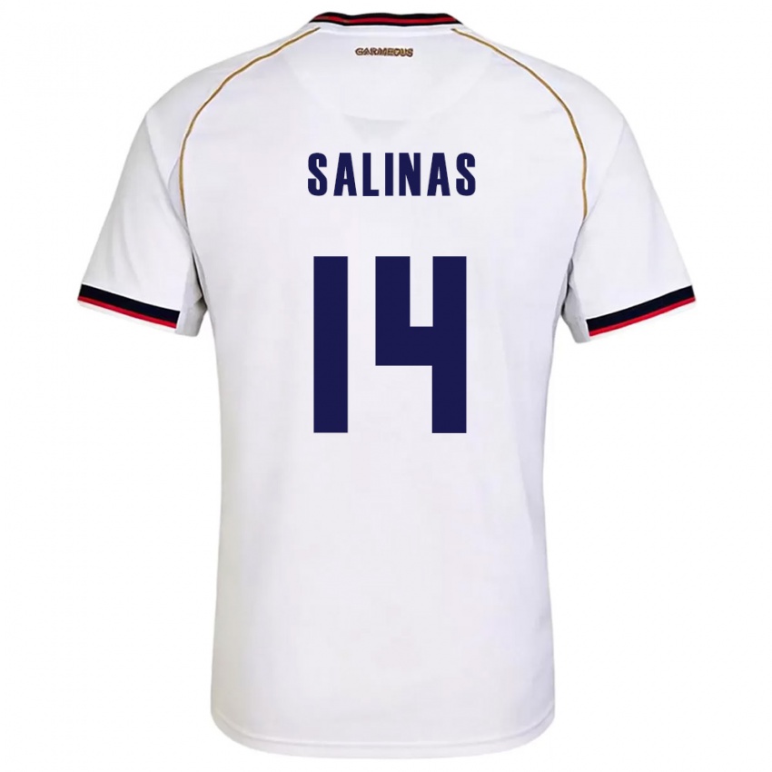 ילדים פנמה Abraham Salinas #14 לבן אדום הרחק ג'רזי 26-28 חולצה קצרה
