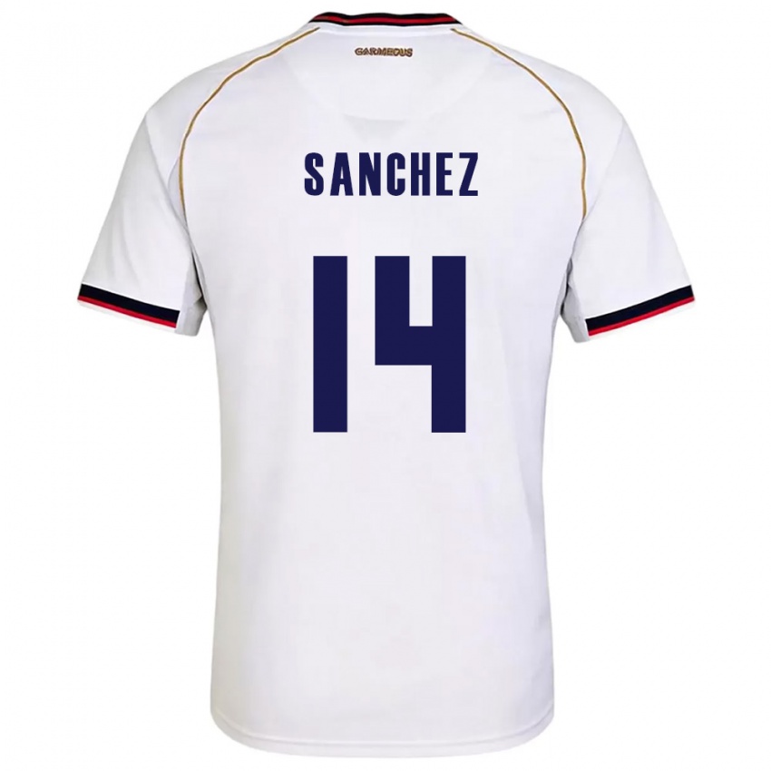 ילדים פנמה Joel Sanchez #14 לבן אדום הרחק ג'רזי 26-28 חולצה קצרה