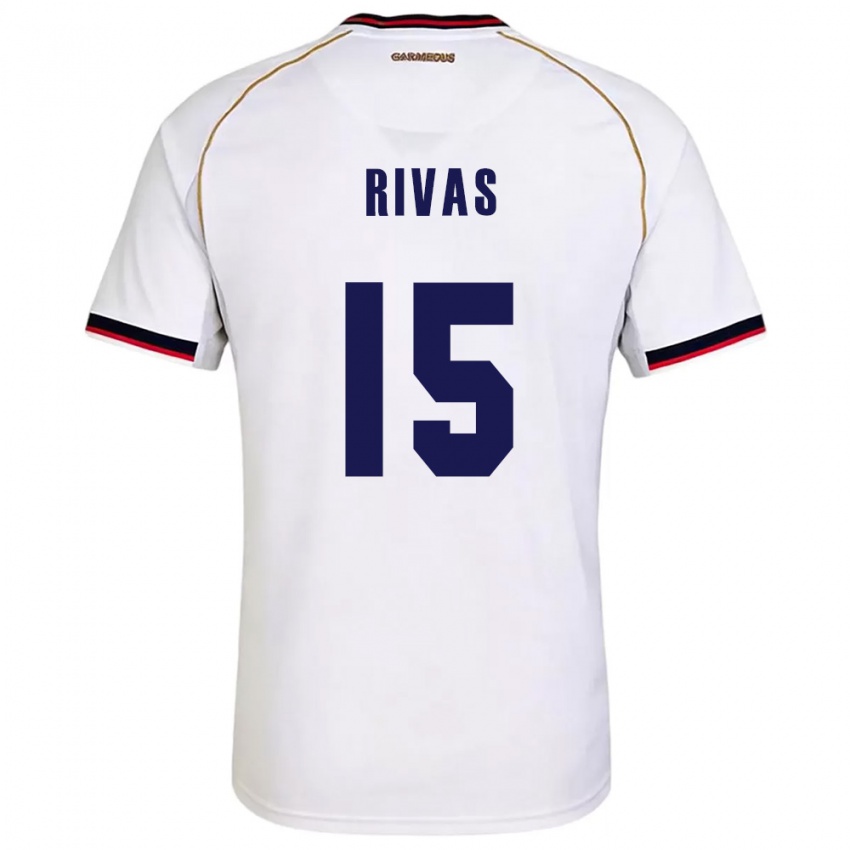 ילדים פנמה Karla Rivas #15 לבן אדום הרחק ג'רזי 26-28 חולצה קצרה