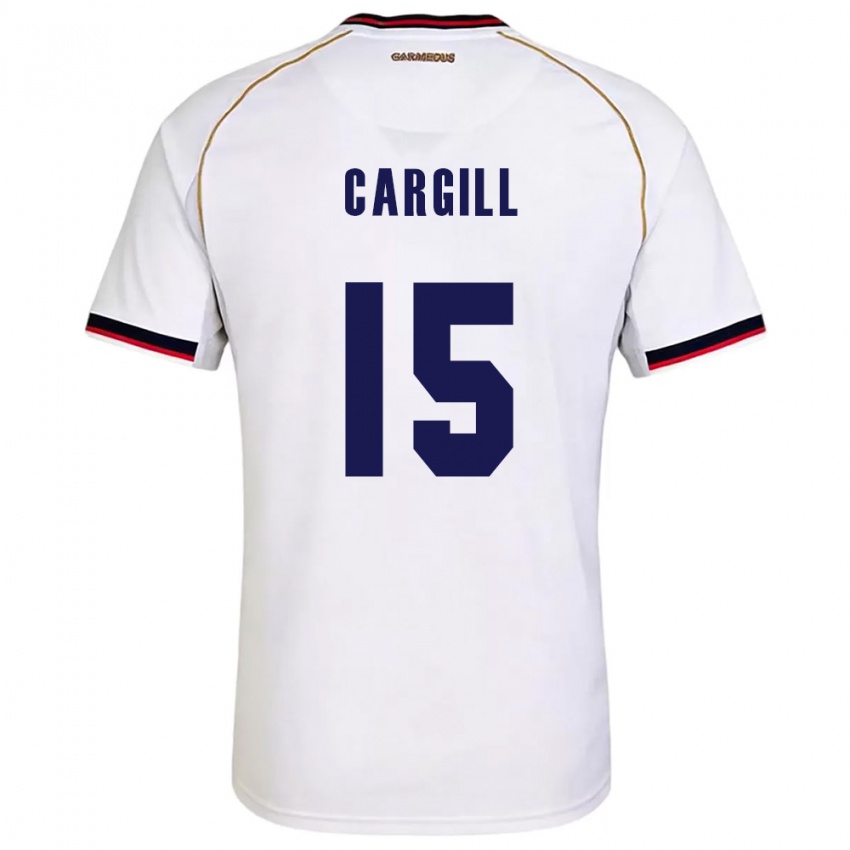 ילדים פנמה Nicole Cargill #15 לבן אדום הרחק ג'רזי 26-28 חולצה קצרה