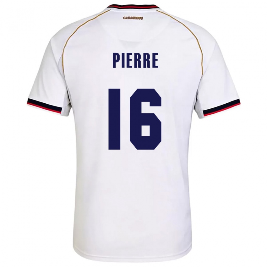 ילדים פנמה Jael Pierre #16 לבן אדום הרחק ג'רזי 26-28 חולצה קצרה