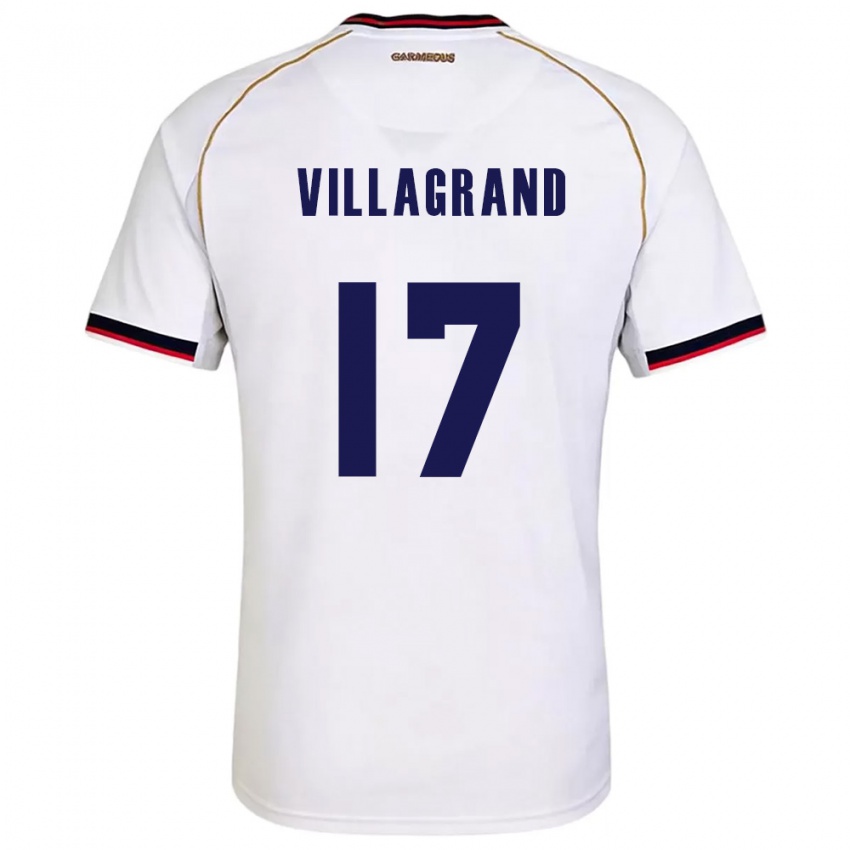 ילדים פנמה Gabriela Villagrand #17 לבן אדום הרחק ג'רזי 26-28 חולצה קצרה