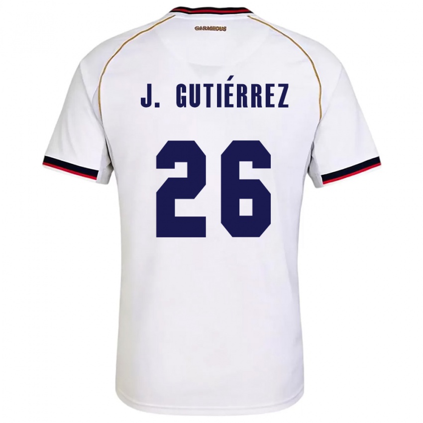 ילדים פנמה Jorge Gutiérrez #26 לבן אדום הרחק ג'רזי 26-28 חולצה קצרה