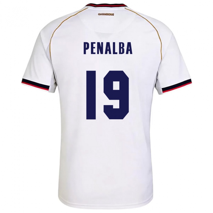 ילדים פנמה Óscar Peñalba #19 לבן אדום הרחק ג'רזי 26-28 חולצה קצרה