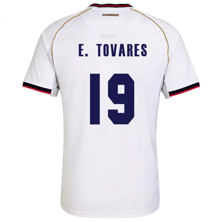 ילדים פנמה Edgardo Tovares #19 לבן אדום הרחק ג'רזי 26-28 חולצה קצרה