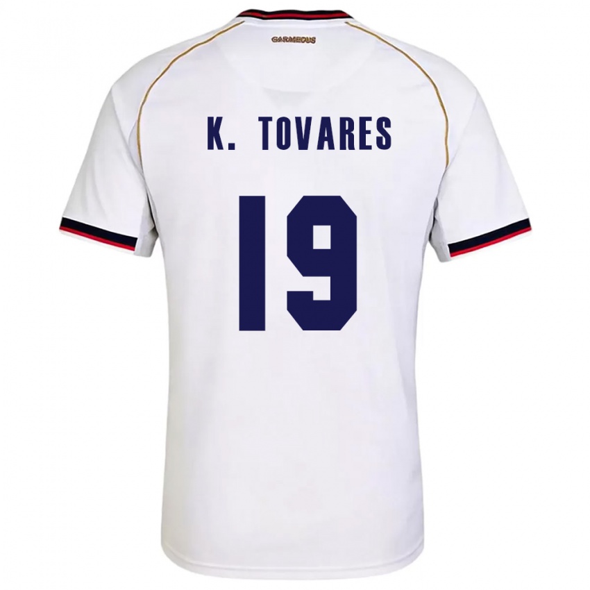ילדים פנמה Kahir Tovares #19 לבן אדום הרחק ג'רזי 26-28 חולצה קצרה