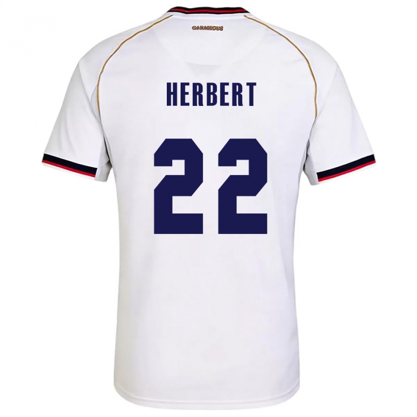 ילדים פנמה Antony Herbert #22 לבן אדום הרחק ג'רזי 26-28 חולצה קצרה