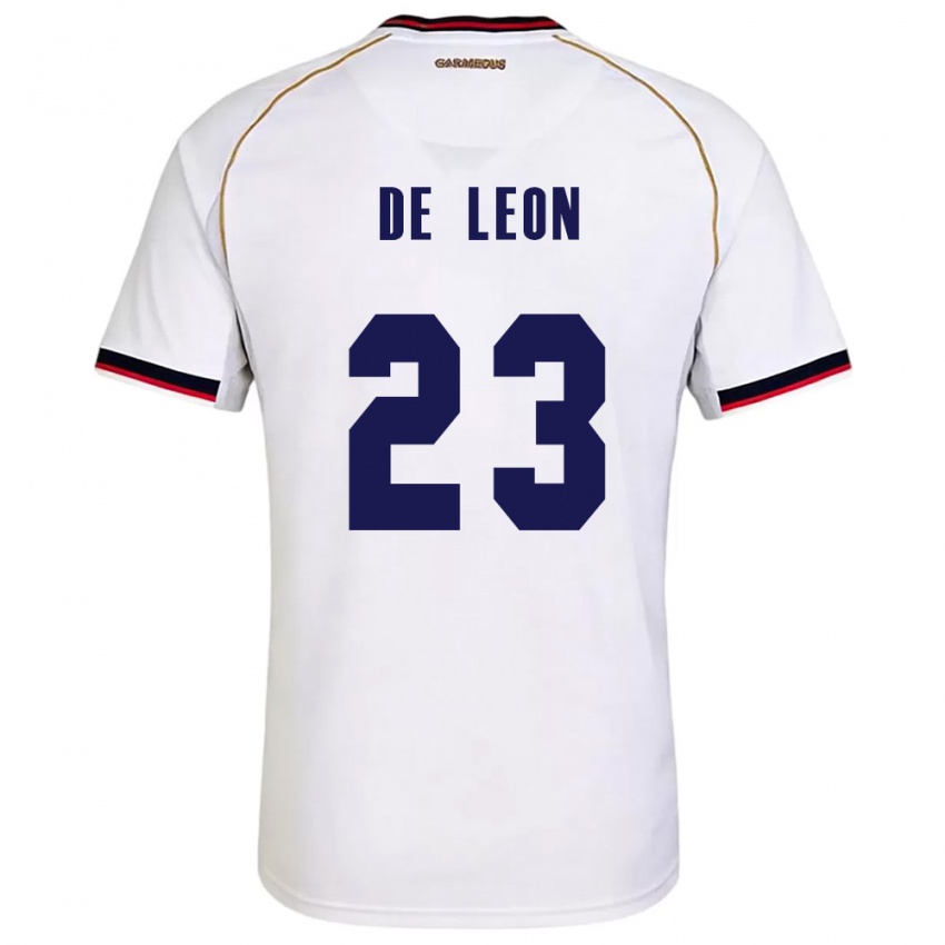 ילדים פנמה Yerenis De León #23 לבן אדום הרחק ג'רזי 26-28 חולצה קצרה