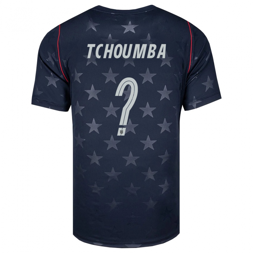ילדים ארצות הברית Nathan Tchoumba #0 שחור לבן אדום הרחק ג'רזי 26-28 חולצה קצרה