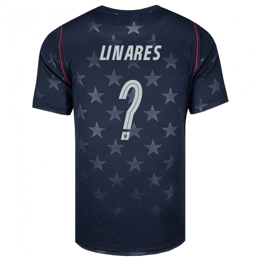 ילדים ארצות הברית Javier Linares #0 שחור לבן אדום הרחק ג'רזי 26-28 חולצה קצרה