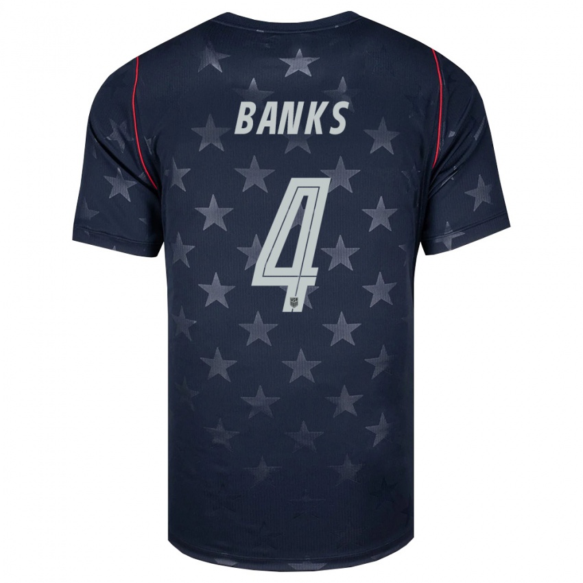 ילדים ארצות הברית Noahkai Banks #4 שחור לבן אדום הרחק ג'רזי 26-28 חולצה קצרה