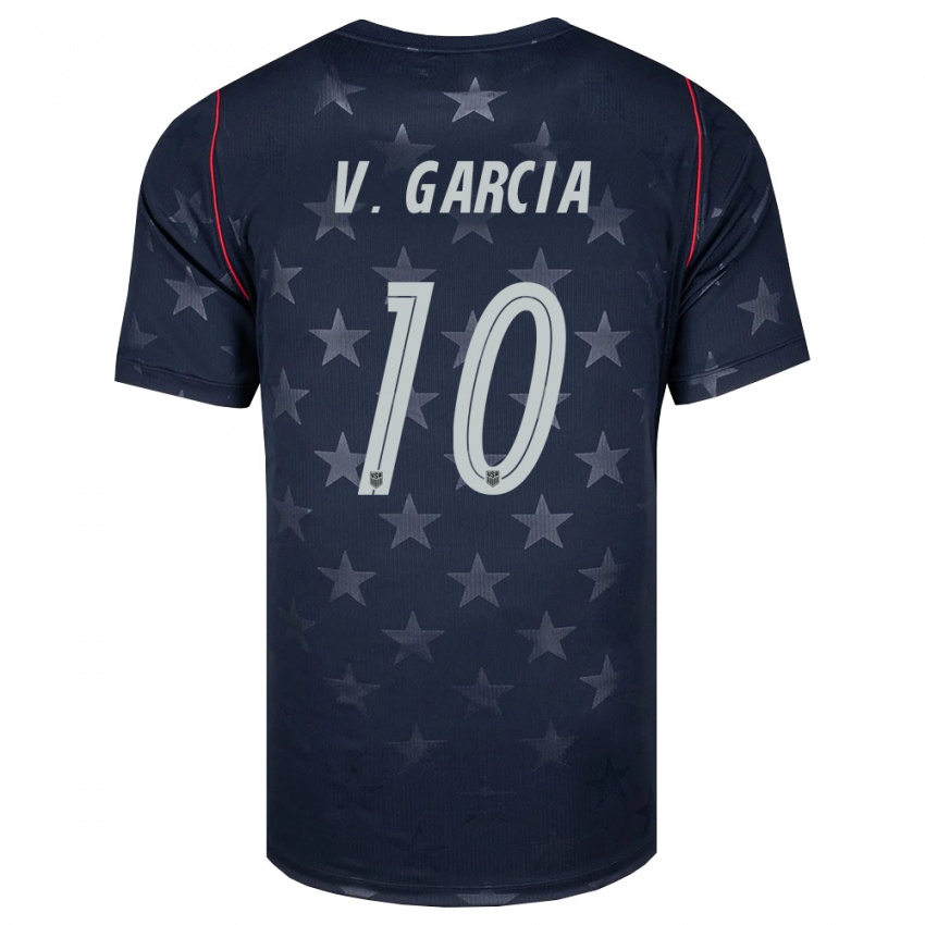ילדים ארצות הברית Vicente Garcia #10 שחור לבן אדום הרחק ג'רזי 26-28 חולצה קצרה