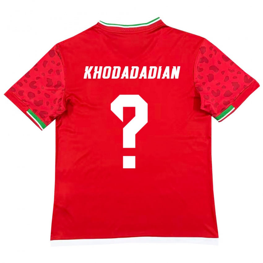 ילדים איראן Erfan Khodadadian #0 אדום לבן הרחק ג'רזי 26-28 חולצה קצרה